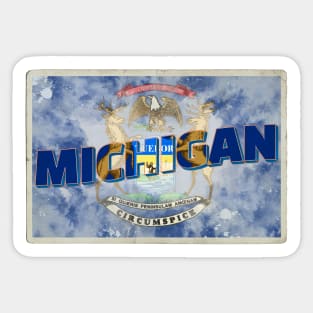 Michigan vintage style retro souvenir Sticker